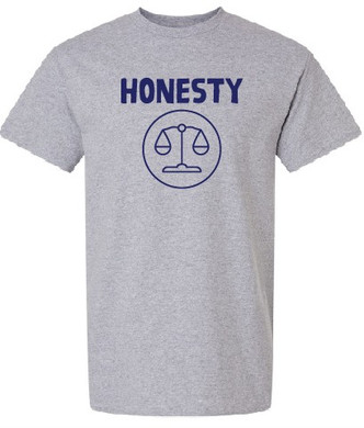 Grey Short Sleeve T-Shirt with Wilson Creek Honesty logo