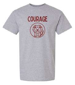Grey Short Sleeve T-Shirt with Wilson Creek Courage logo