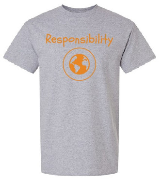 Grey Short Sleeve T-Shirt with Wilson Creek Responsibility logo