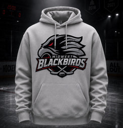 Midwest Blackbirds Blackout Hooded Sweatshirt Grey