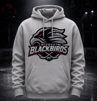 Midwest Blackbirds Blackout Hooded Sweatshirt Grey