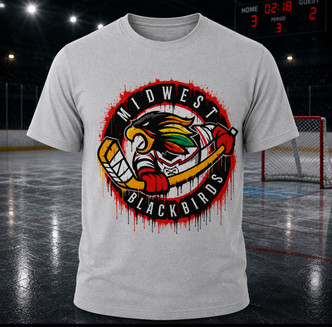 Midwest Blackbirds Drip T-Shirt Grey