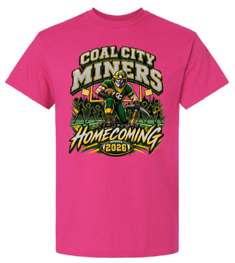 Coal City Miners Homecoming Cotton T-Shirt Pink