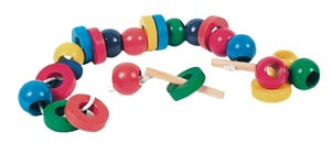 wooden threading beads