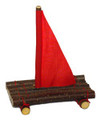 Wooden Toy Raft with Sail