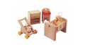 Wooden Dollhouse Furniture - Nursery Set