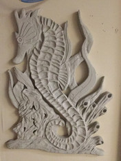 4' Seahorse Stucco Art