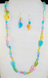 Full view of necklace set on white