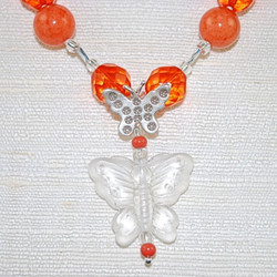 Close up of Butterfly crystal pendant