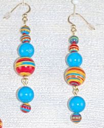 Close up details of drop earrings