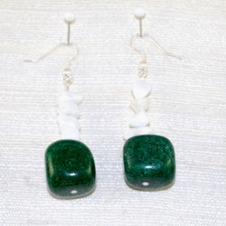 Close up view of drop earrings