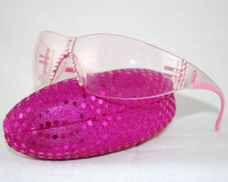 Pink Safety glasses w/matching case