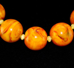 Close up detail of Amber beads