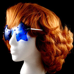 3/4 view of Blue sunglasses