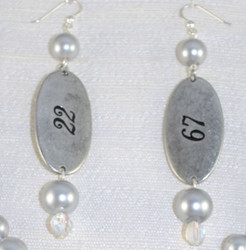 Close up view of earrings