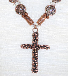 Close up view of Copper Cross Pendant