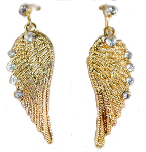 Bling Crystal Accent Angel Wing Earrings