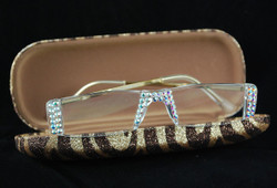 Interior of flocked case showing crystal readers