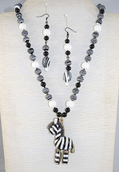 Full view of Zebra necklace set
