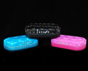 Aqua, Black and Pink Pearlized closed contact cases