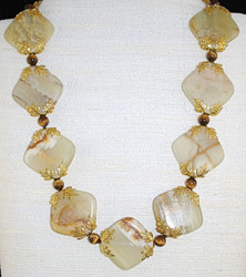 Full view of Flower Jade Necklace