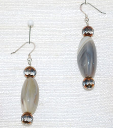 Close up view of drop earrings