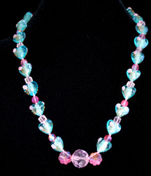 Beautiful Heart foiled glass necklace