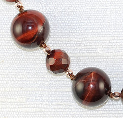 Close up view of AAA grade Red Tiger Eye