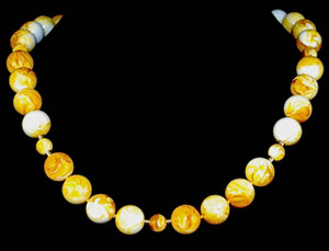 Full view of necklace on 3-D bust, (thus length looks shorter but still is 21")