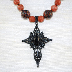 Close up of Pendant and beads