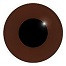 Glass Eyes -  4mm -  Dark Brown - (flat back)
