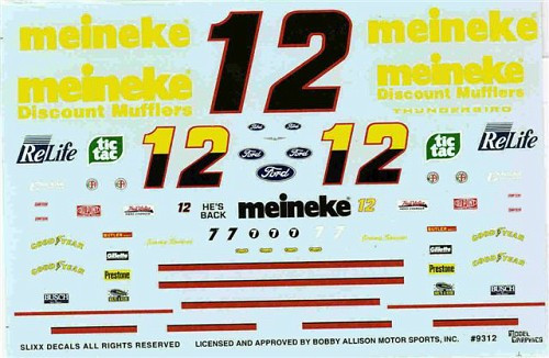 1002 12 Meineke 1993 Jimmy Spencer Southern Motorsport Hobbies