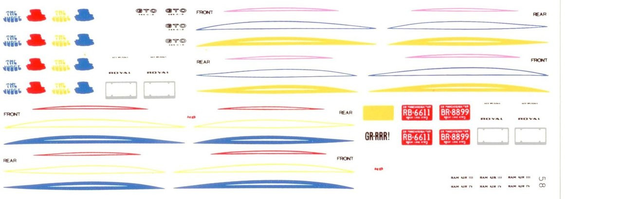 1969 Pontiac GTO The Judge Decals /& Stripes Kit
