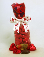 Red Hearts, Milk Chocolate- Valentine Gift Bag