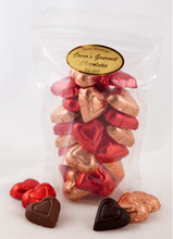 Red and Bronze 50/50 Hearts, "Treat Yourself"