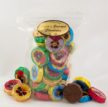 Pansies, Solid Milk Chocolate- "Treat Yourself" 8 oz.