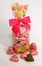 Pink Hearts, Milk Chocolate-Petit Fleur Gift Bag, 8.3 oz.