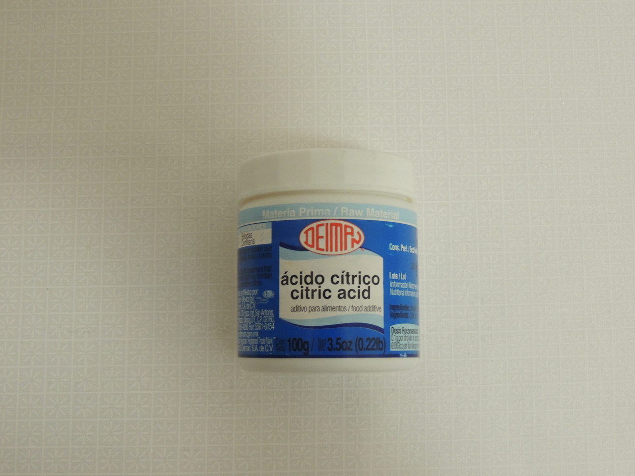 Citric Acid 3.5 oz / Acido Citrico 100 g. - Gelatin World