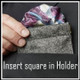 Insert holder with pocket square into your jacket pocket.  BOLD FOLDS THAT HOLD!