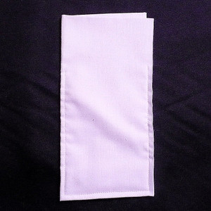 Full fabric prefolded pocket square.  Washable, pressable and adjustable.  Just fold the bottom for the desired length according to the depth of your pocket.

Comes in linen or cotton.  If no selection is made, it comes in satin.