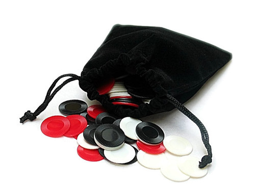 75 Mini Poker Chips in Velveteen Drawstring Pouch