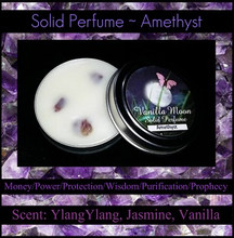 Amethyst  ~ Crystal Meaning: Money/Power/Protection/Wisdom/Purification/Prophecy/Stress Relief

Amethyst Scent: YlangYlang, Jasmine, Vanilla (matches Sky Soap)