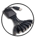 Black 7-Port USB 2.0 Cable Hub