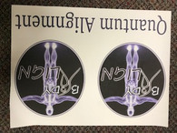 Mat is 18 X 24   You may stand on the mat in the two designated places and call your body into alignment with the alignment code.
