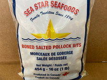 Sea Star boned salted pollock bits 1lb in a sealed plastic