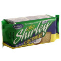Shirley Coconut/coco biscuit 3.70 oz wrapped in a bright green plastic wrapper
