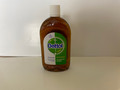 Dettol 550ml a liquid Antiseptic in a plastic bottle. 
Bright green and  white label  with the name clearly visible