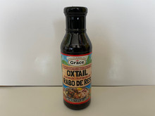 Grace ox tail marinate 11.8 oz in a glass bottle.Marinate meat 2 hours before cooking