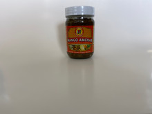12oz of Mango Amchar in a wide mouth glass jar. Used alot when having Curry and Seafoods. 
