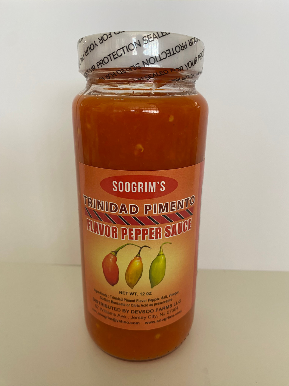 Soogrim's Trinidad Pimento Flavor Pepper Sauce 12oz - Caribbean
